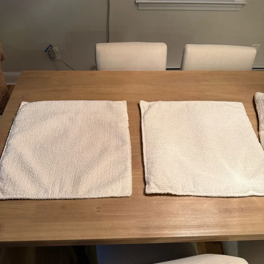 Set of 2 Cream Throw Pillows 20x20